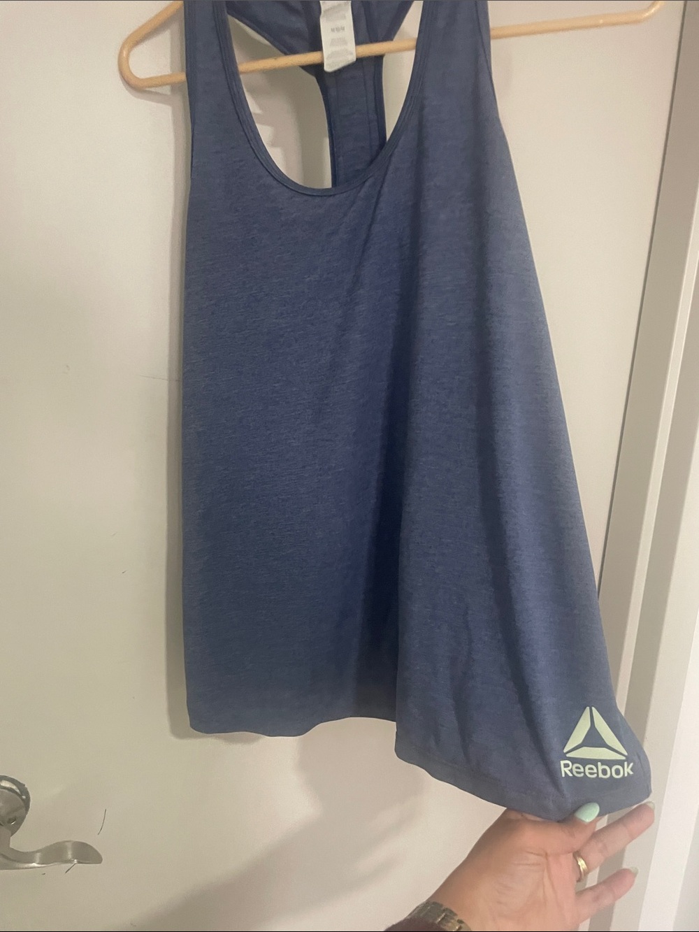 Reebok Blue Racerback Athletic Tank with Logo